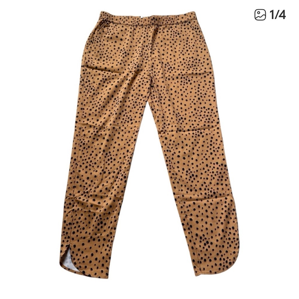 Marine Layer Tan Polka Dot Cropped Pants